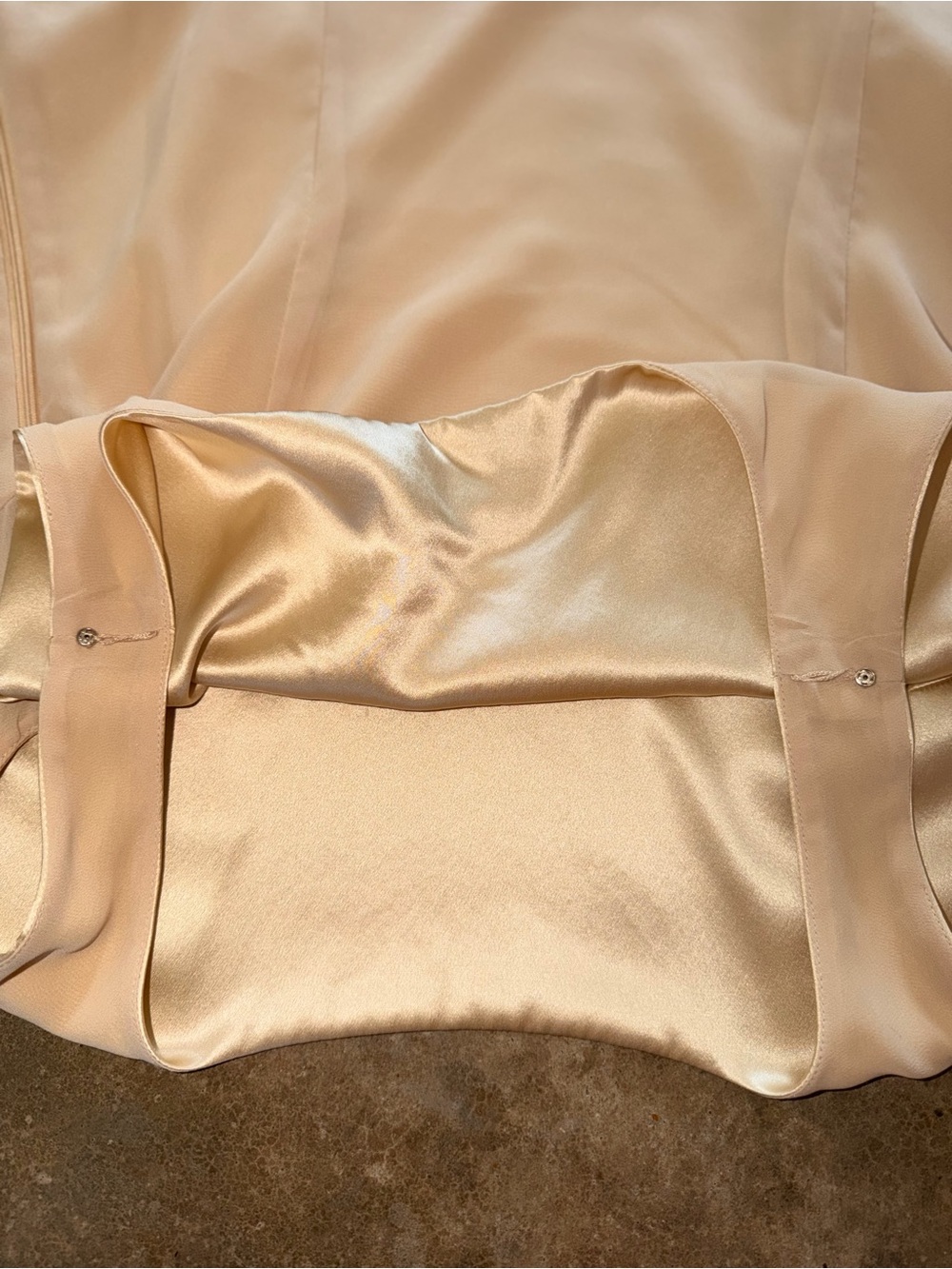 Lafayette 148 New York Silk Satin Blouse Top Ivory Champagne Size 8 Shell Tank - Picture 12 of 13